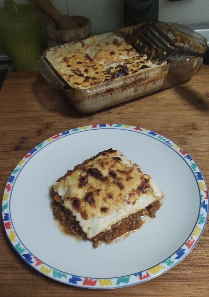 Una foto de Lasaña boloñesa en olla express