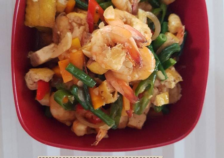 Udang tahu saus tiram