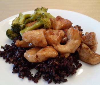 New Recipe Honey Garlic Chicken on Black Japonica Rice Home Style