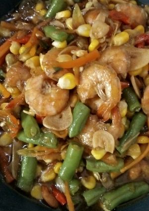 Foto resep Tumis udang Jagung Manis