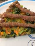 Tarta de carne molida rellena de vegetales