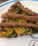 Tarta de carne molida rellena de vegetales