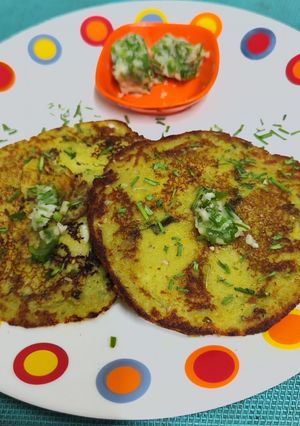 A picture of Protein Rich Panki With Seasonal Tuver Dana & Green Garlic Cubes -- A Forgotten Recipe of Grandma.