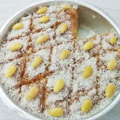 A picture of Coconut Basbousa.