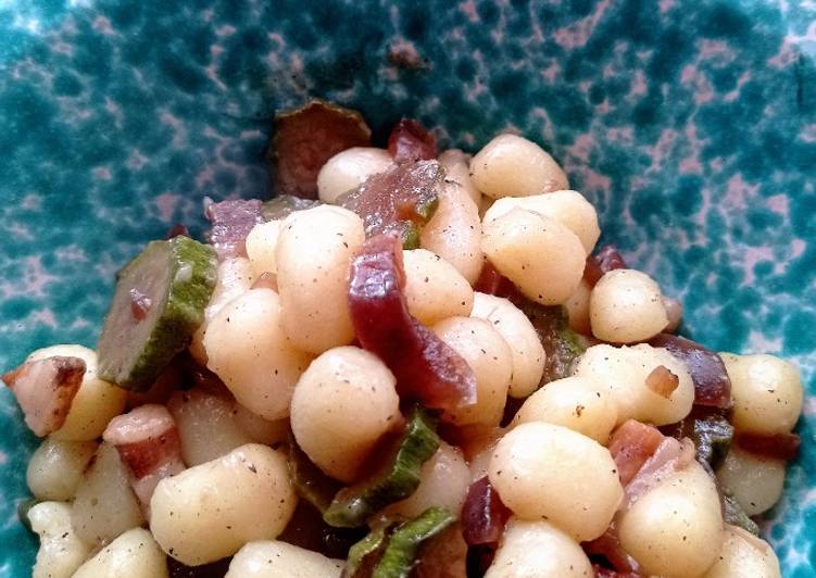 Gnocchi pancetta e zucchine