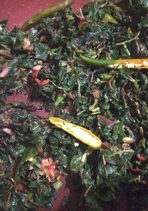 A picture of Amaranth garlic fry.