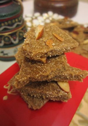 A picture of Dussehra and Diwali Delights: Gluten-Free Rajgira Burfi Shards.