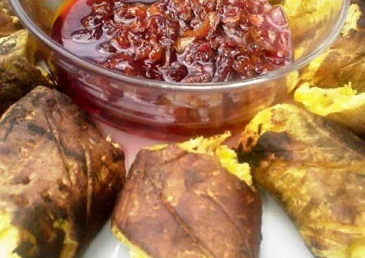 Recipe of Ultimate Roasted plantain with palmoil sauce