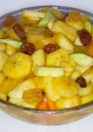 A picture of Lemon masala fruit chaat (Ramadan iftar).