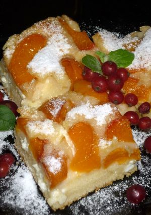 Barackos túrós sütemény recept fotója