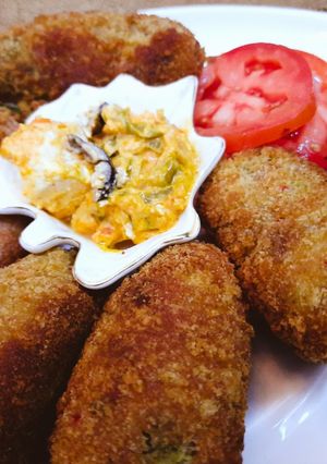 A picture of Labnani kabab/Lebanese kebab.