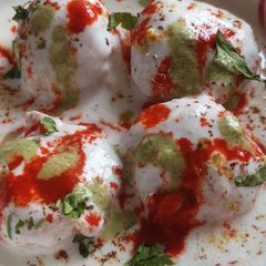A picture of Dahi vada.
