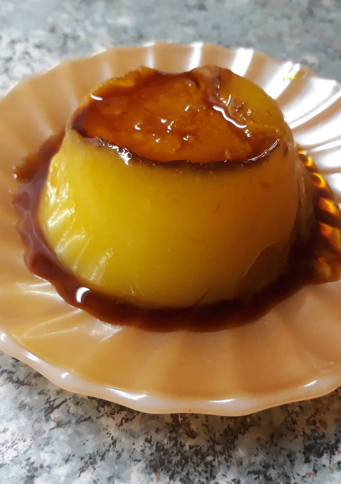Una foto de Flan de naranja sin horno sin huevos