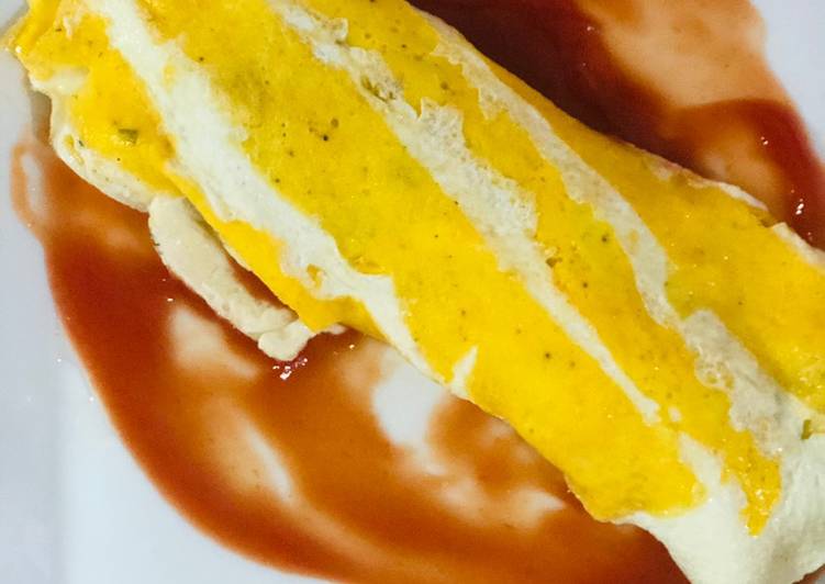 Recipe of Perfect Two tone french omelette with potato filling