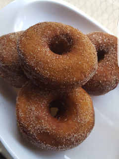 A picture of Cinnamon sugar coated doughnut #kanocookout.
