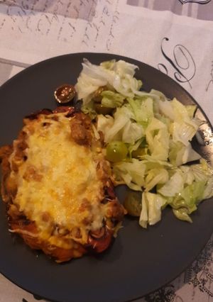 Una foto de Pimiento rojo relleno en airfryer keto