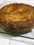 Flan con duraznos