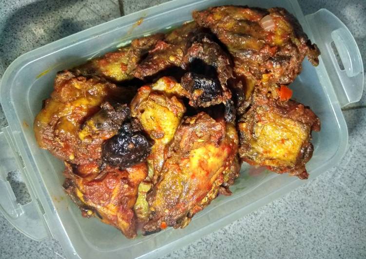 Peppered chicken meat