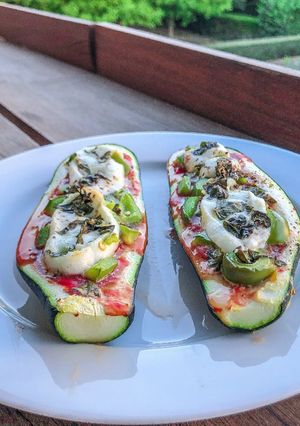 Une photo de Courgettes farcies au four