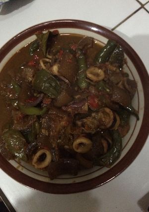 Foto resep Bacukil cajo/balado cumi kikil cabe Ijo ☺️