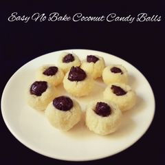 A picture of Easy No Bake Coconut Candy Balls.