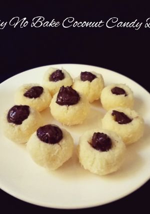 A picture of Easy No Bake Coconut Candy Balls.