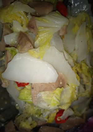 Foto resep Oseng Sawi Putih Bakso