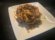 A picture of stuffed artichokes
