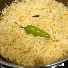 A picture of Rice with dal mong, (khichrie).