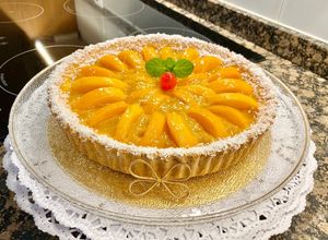 Foto principal de Pastel de almendras (Almond and peach cake in syrup)