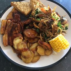 A picture of Chinese inspired pork loin chops.