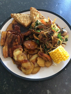 A picture of Chinese inspired pork loin chops.