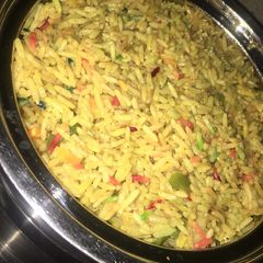 A picture of Colored fried rice.