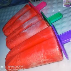 A picture of Strawberry Popsicles.