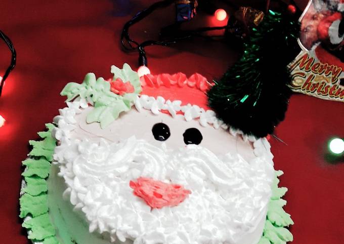 Santa face cake. | Bithday cake, Cake, Christmas cake