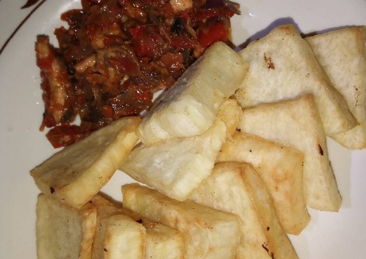 Simple Way to Make Quick Fried yam with source