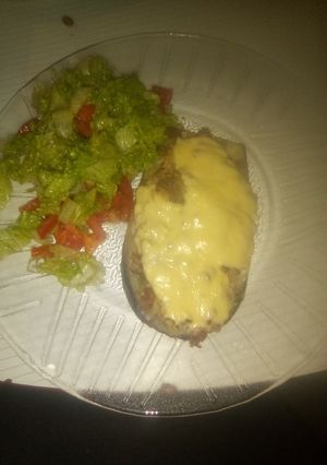 Una foto de Berenjena rellena