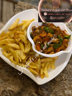 Chips with chicken sauce ainihin hoton girkin