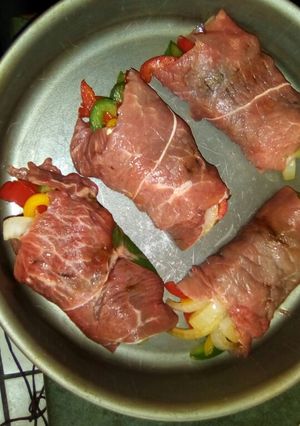 Una foto de Rollo de carne con verduras