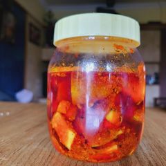 A picture of Fresh raw mango pickle.