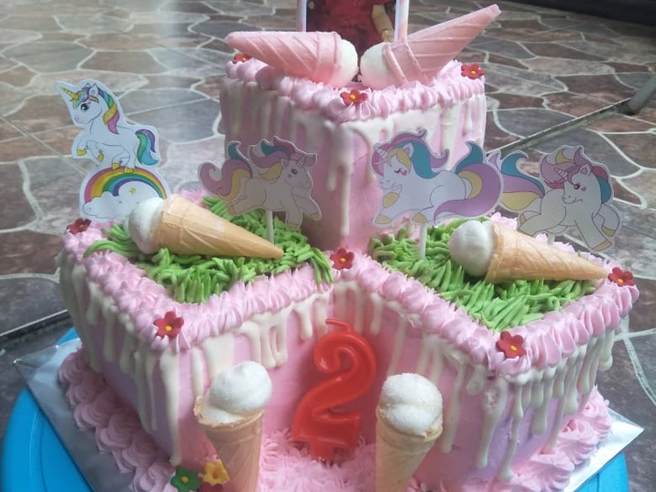 Langkah Mudah untuk Menyiapkan Resep  Cake Ultah Unicorn yang Lezat Sekali, Lezat