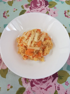 Una foto de Risotto de boniato y queso curado de oveja