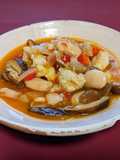 Judiones de La Granja con bacalao y shiitake