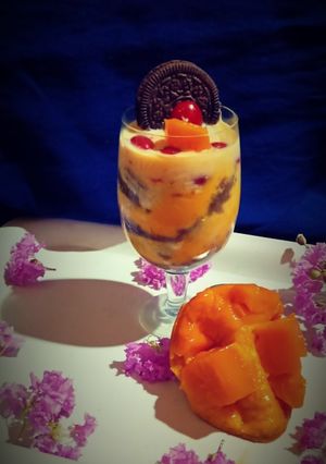 অরিও ম্যাঙ্গো মাউস (oreo mango mousse recipe in Bengali) রেসিপির প্রধান ছবি