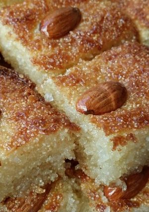 صورة لوصفة بسبوسة باللوز