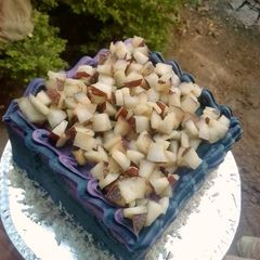 A picture of Coconut cake with homemade milky coconut candy.