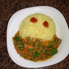 A picture of Currypodwer spiced rice and beef stew #Author marathon #.