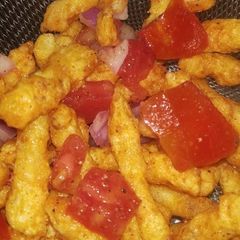 A picture of Kurkure chaat | jhatpat chaat (yellow).