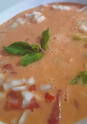 Una foto de Gazpacho con melón