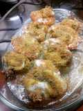 Spiedini di totano e gamberetti al forno